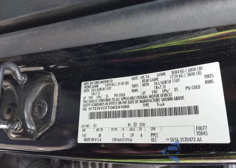 2016 Ford F-150 Xlt z USA, uszkodzony, nr VIN 1FTEW1CF7GKE61060